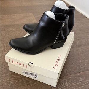 Esprit Sleek Black Ankle Booties size 8.5